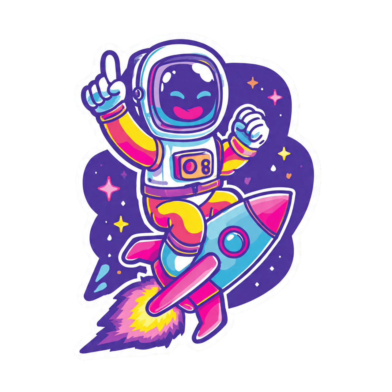 Cartoon character holding a magnifying glass