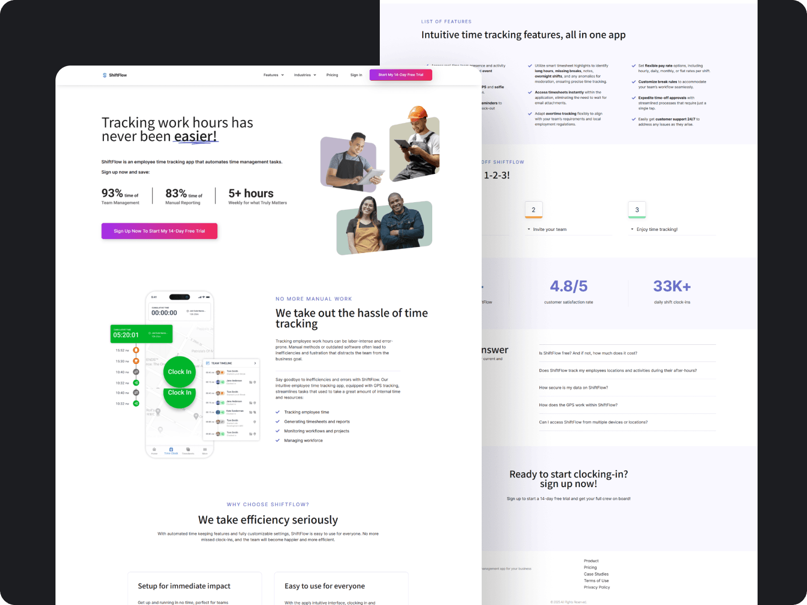 Shiftflow Website Design