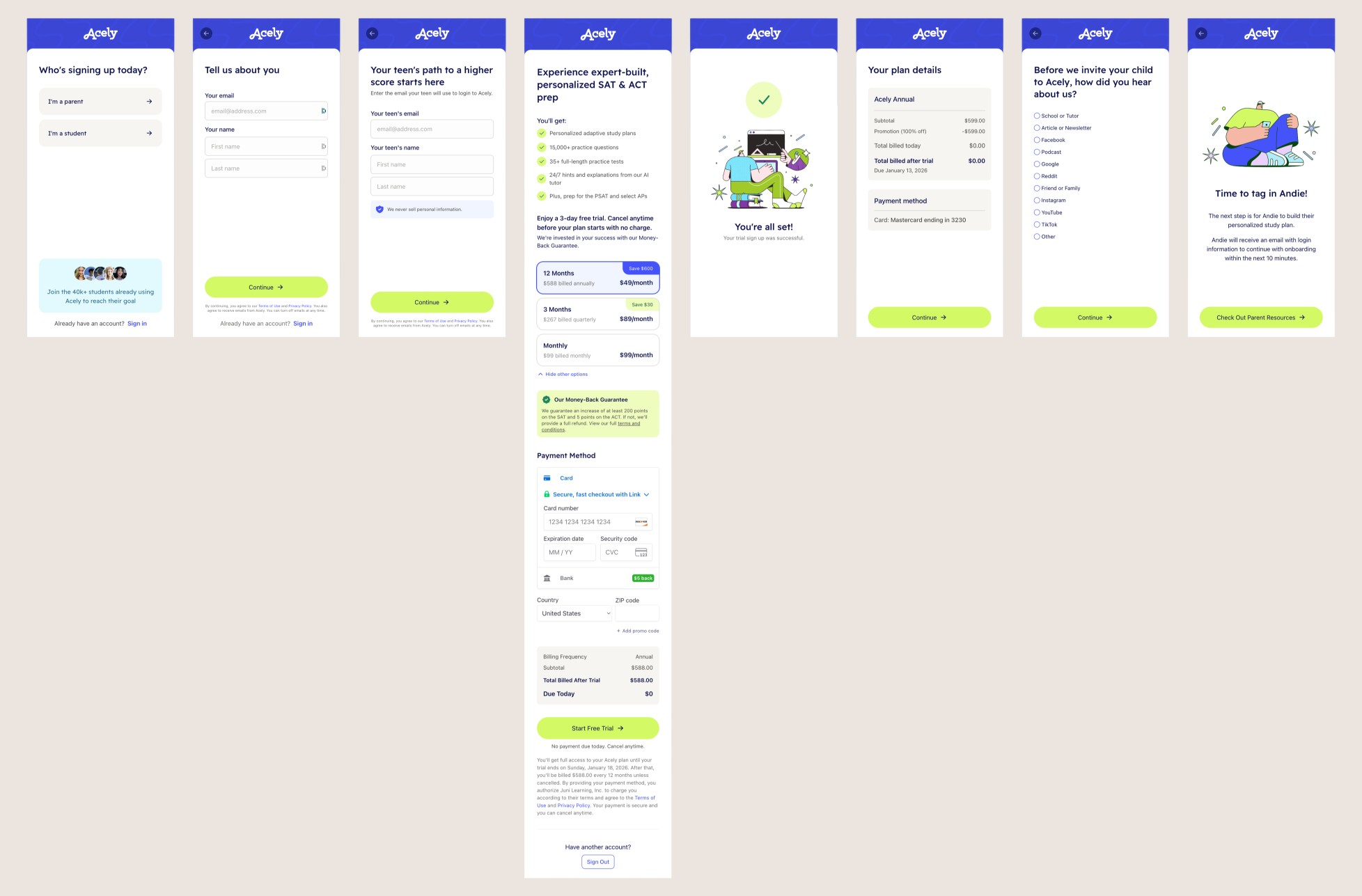 Parent Signup Flow - After