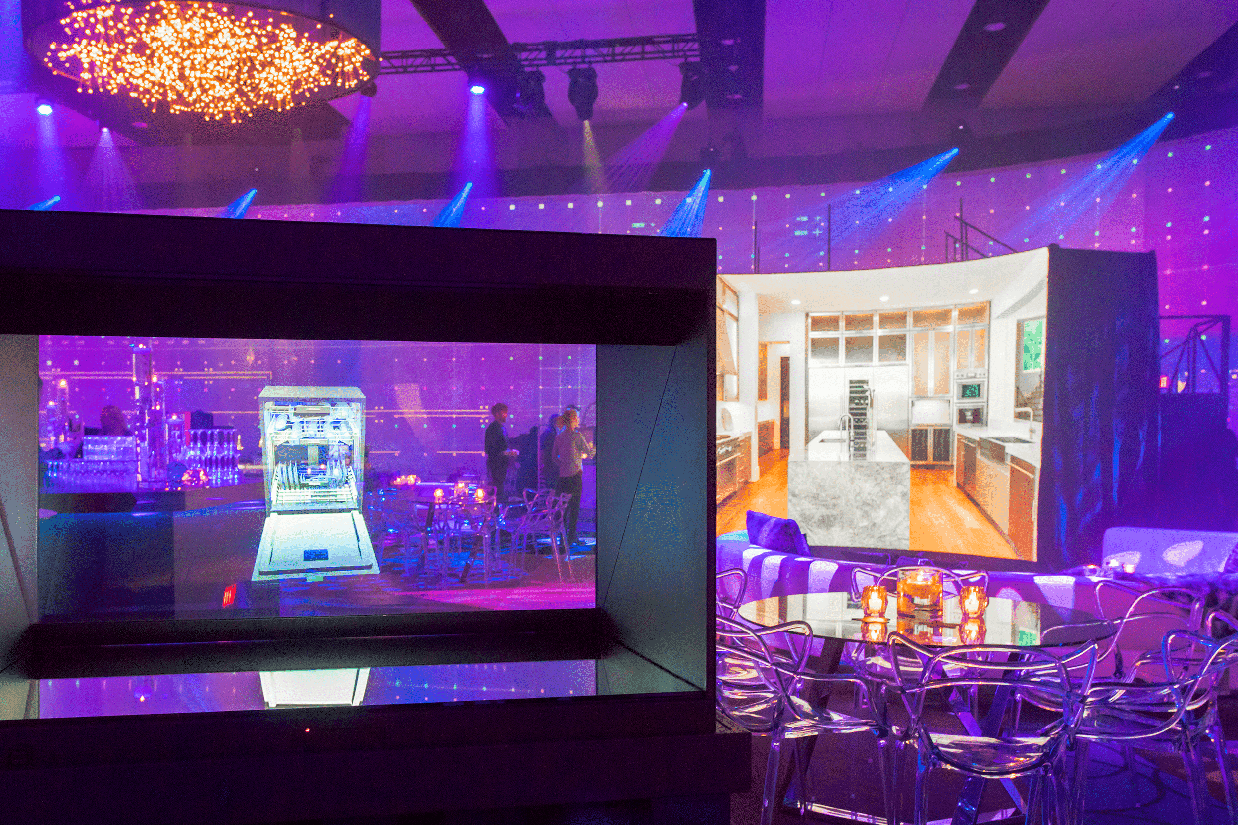 Thermador interactive, holographic panels showcasing products