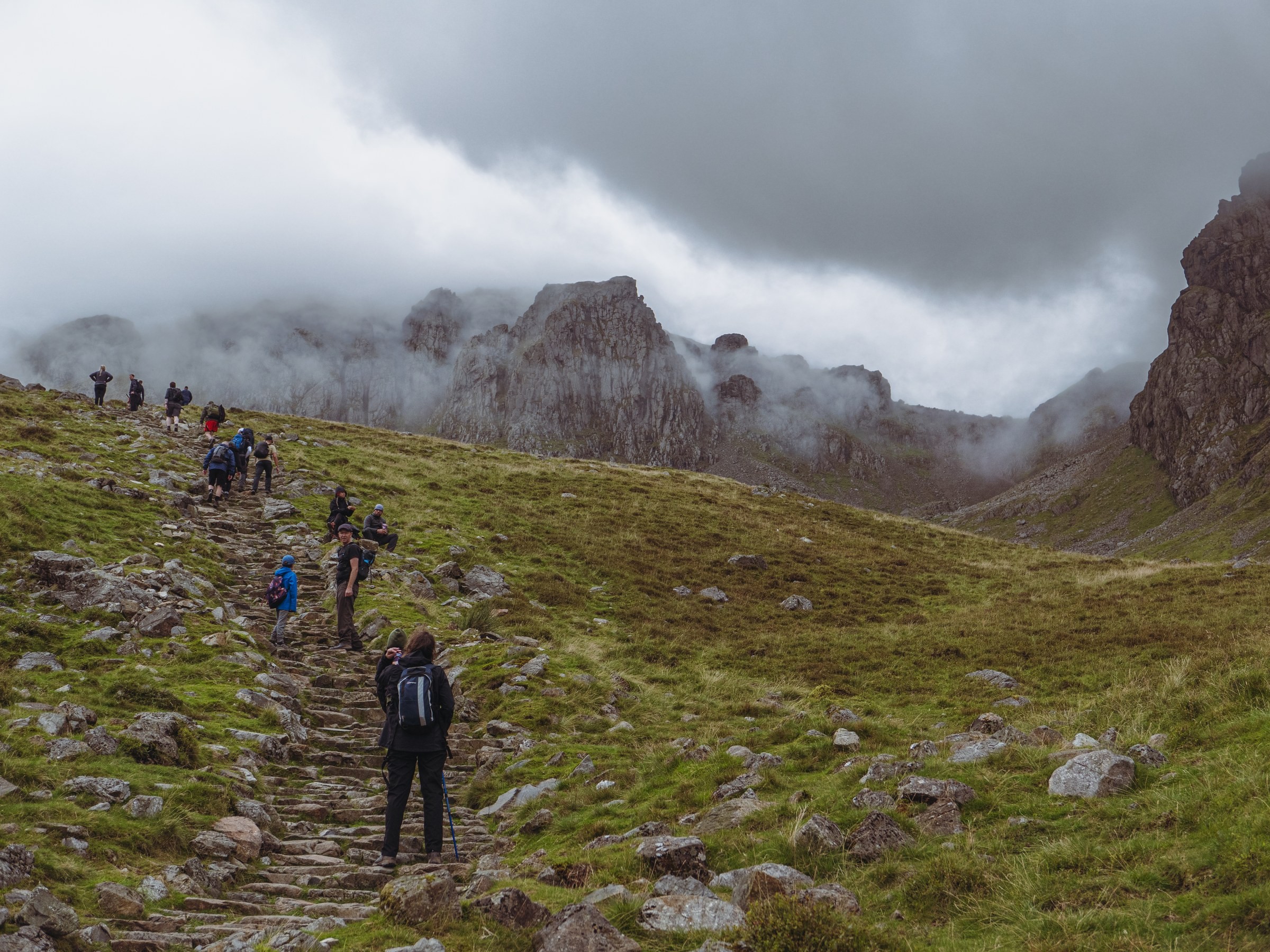 TRAVEL · Walking into the mountain mist.