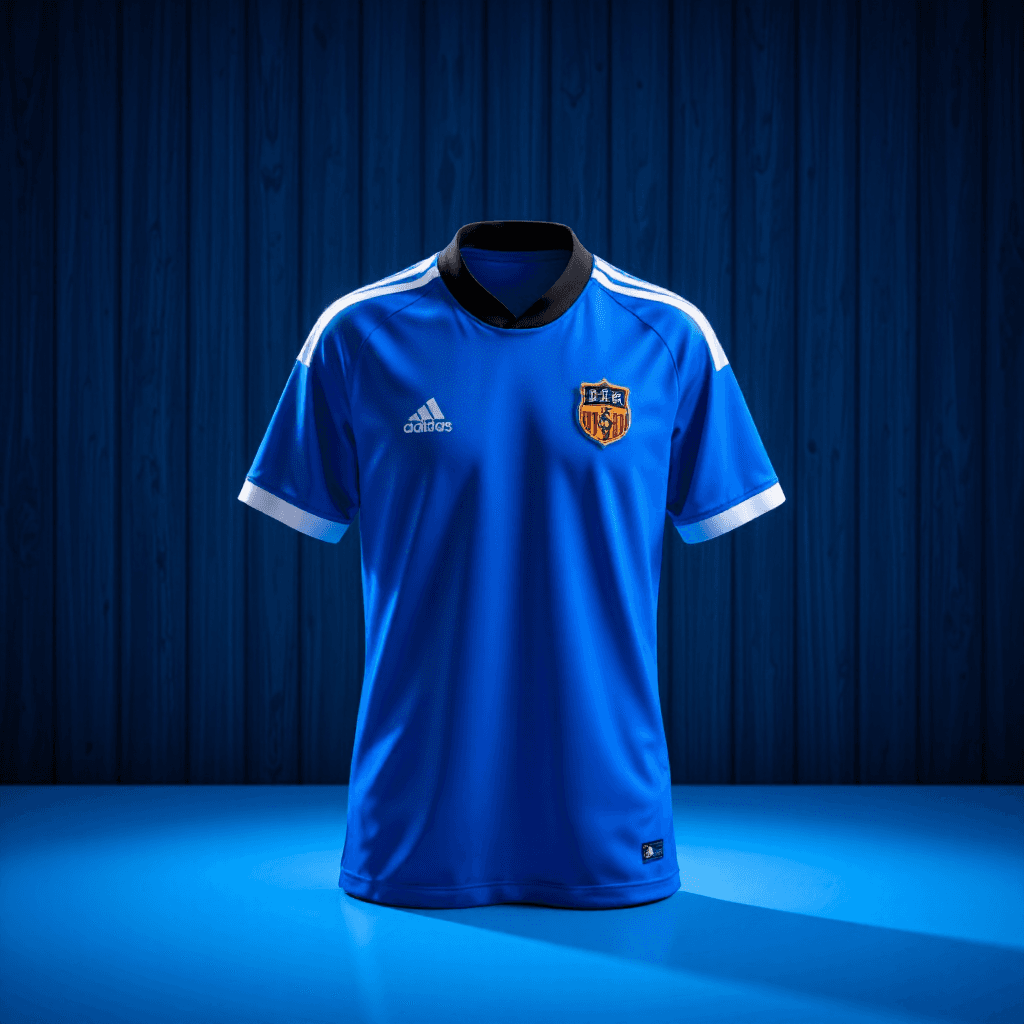 product photography of a sports jersey, typically worn for athletic activities or fan support