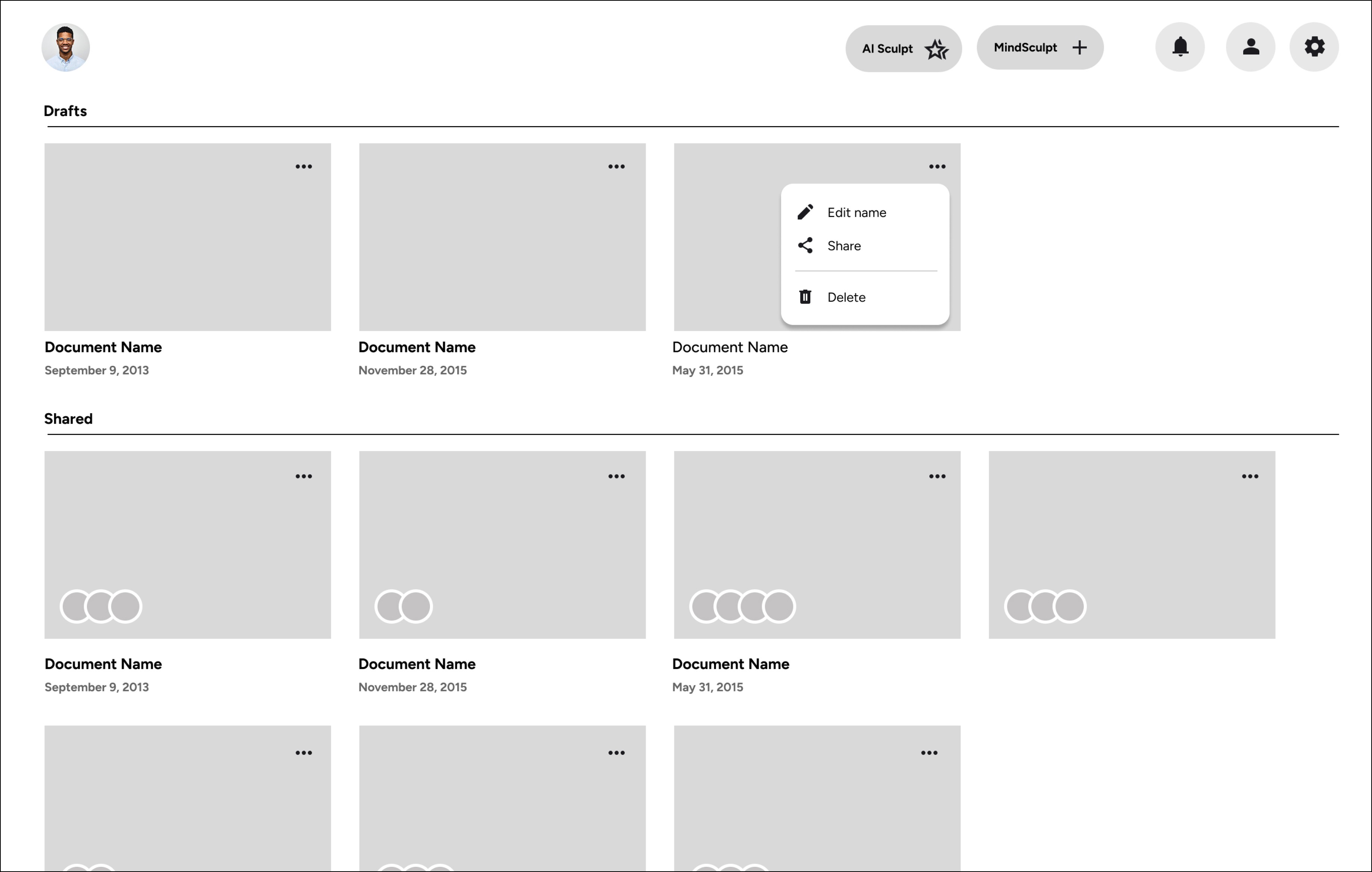 Image of projects wireframe