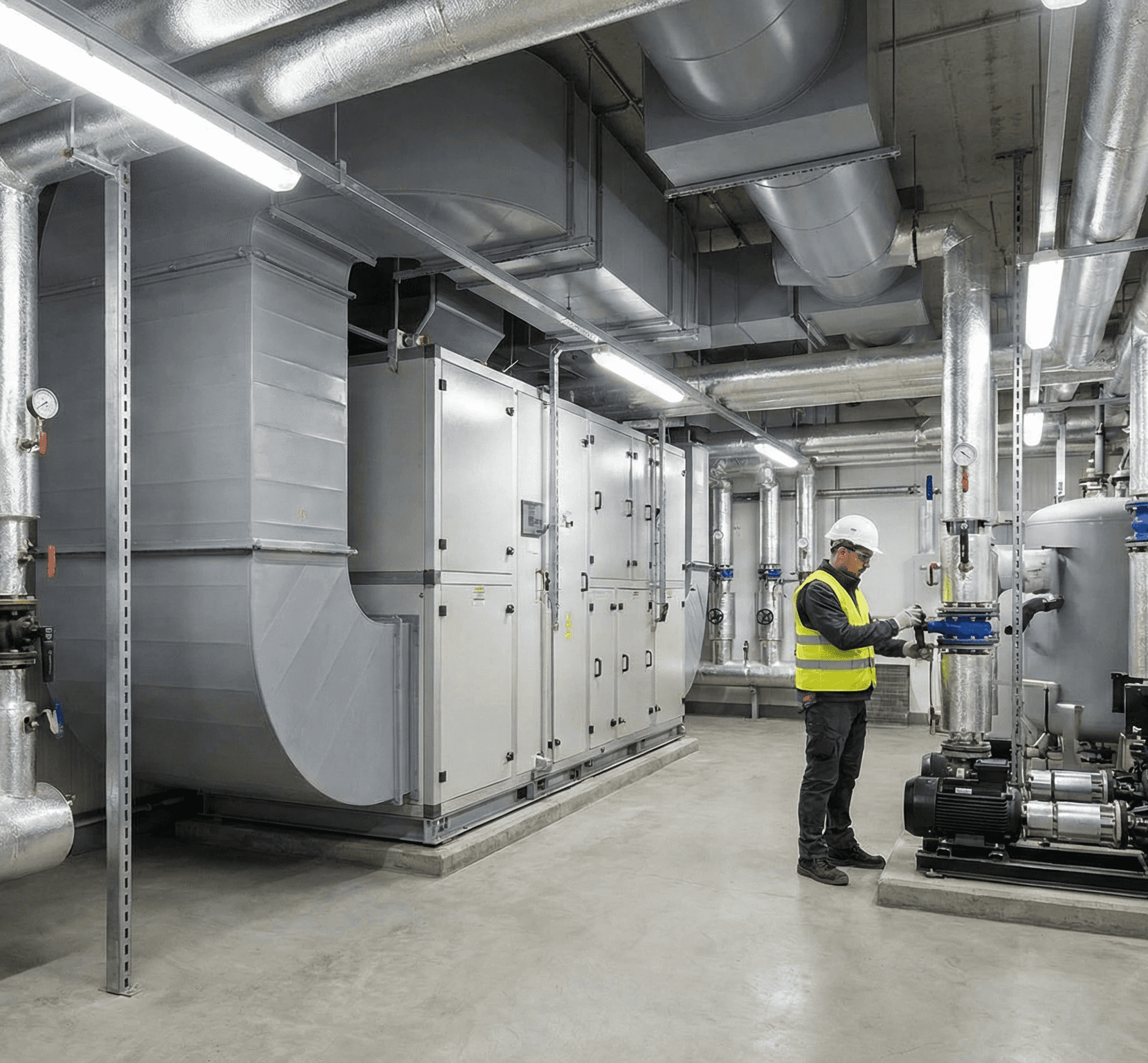 Man with tousled hair sitting at a cluttered desk in a dimly lit room. Warm, orange lighting creates a moody and contemplative atmosphere.