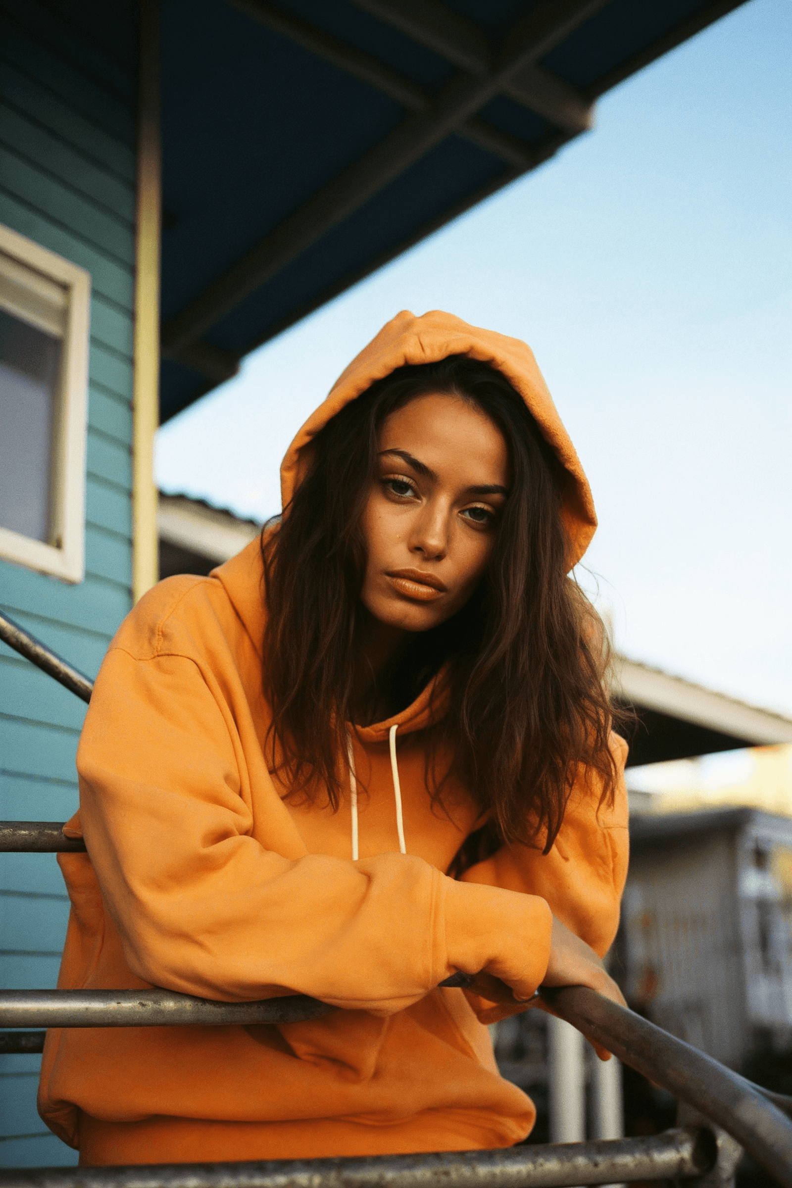 woman face in the hood
