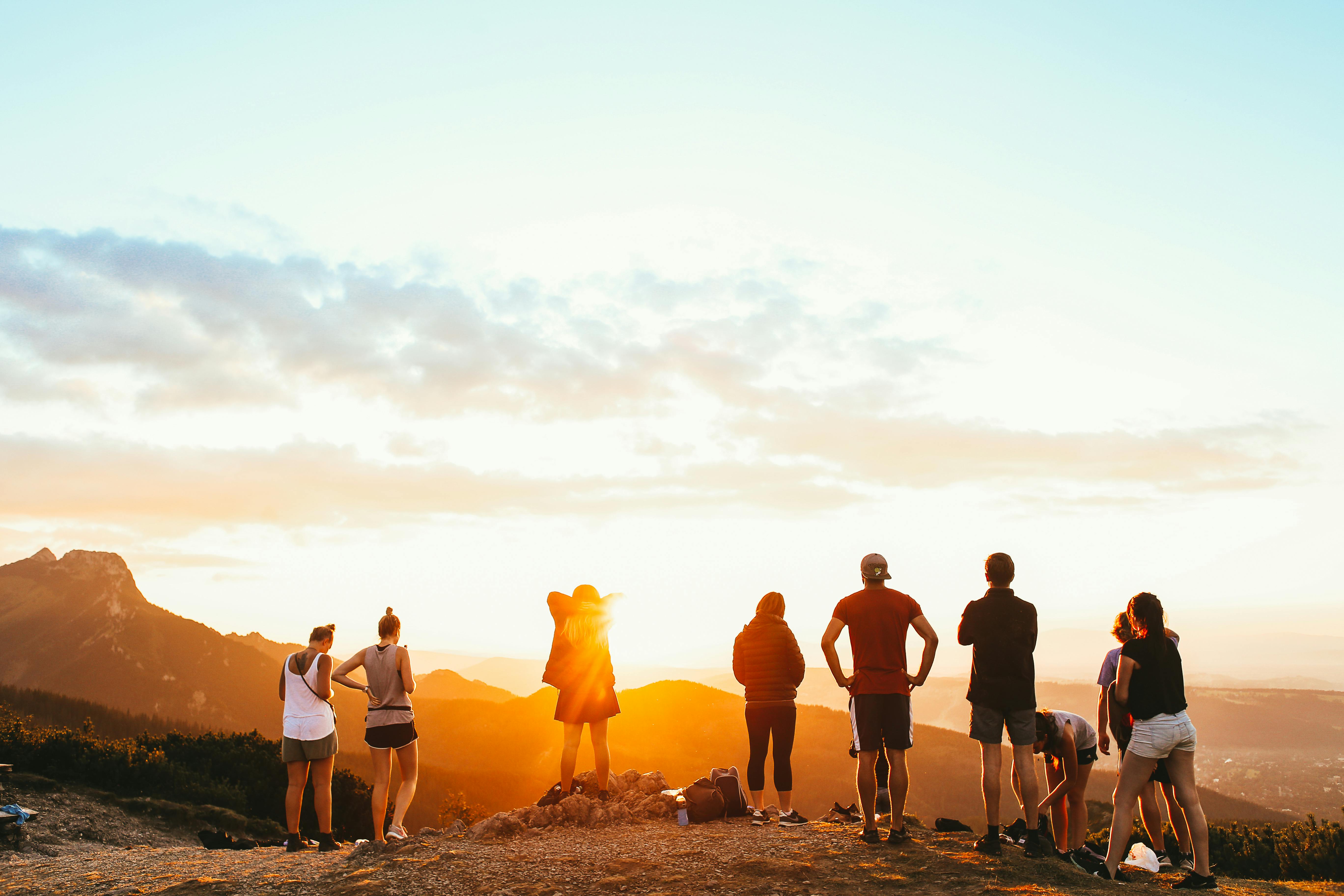 People exercising together outdoors, representing real-life community and meaningful relationships.