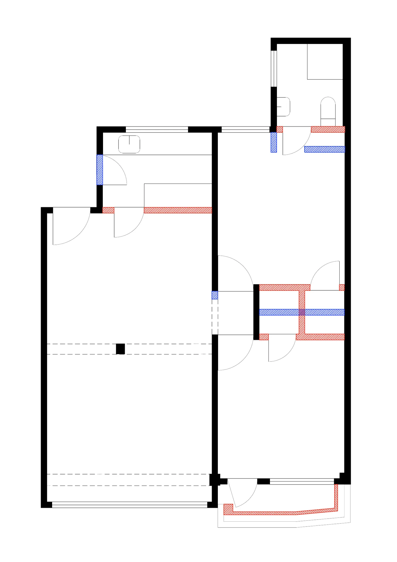 Planta arquitectónica del departamento con distribución de espacios