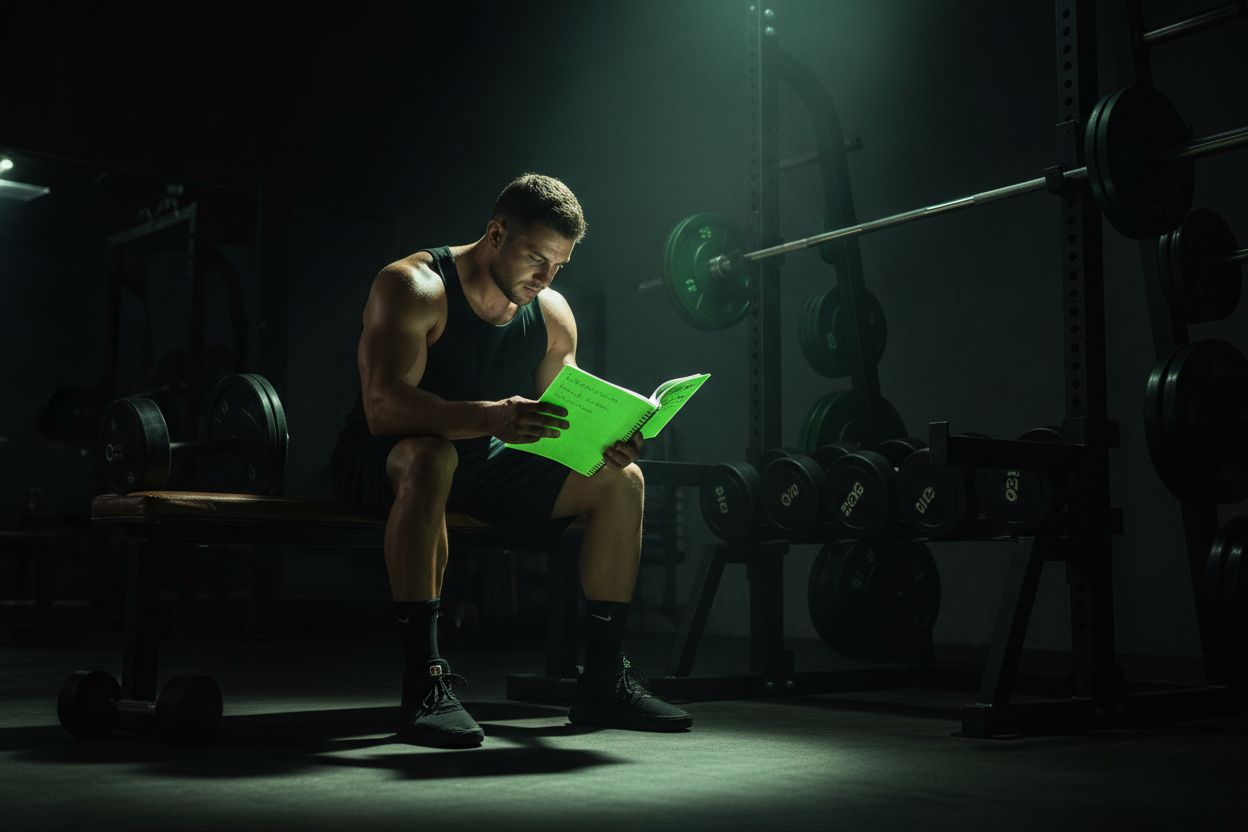 Persona revisando notas de entrenamiento