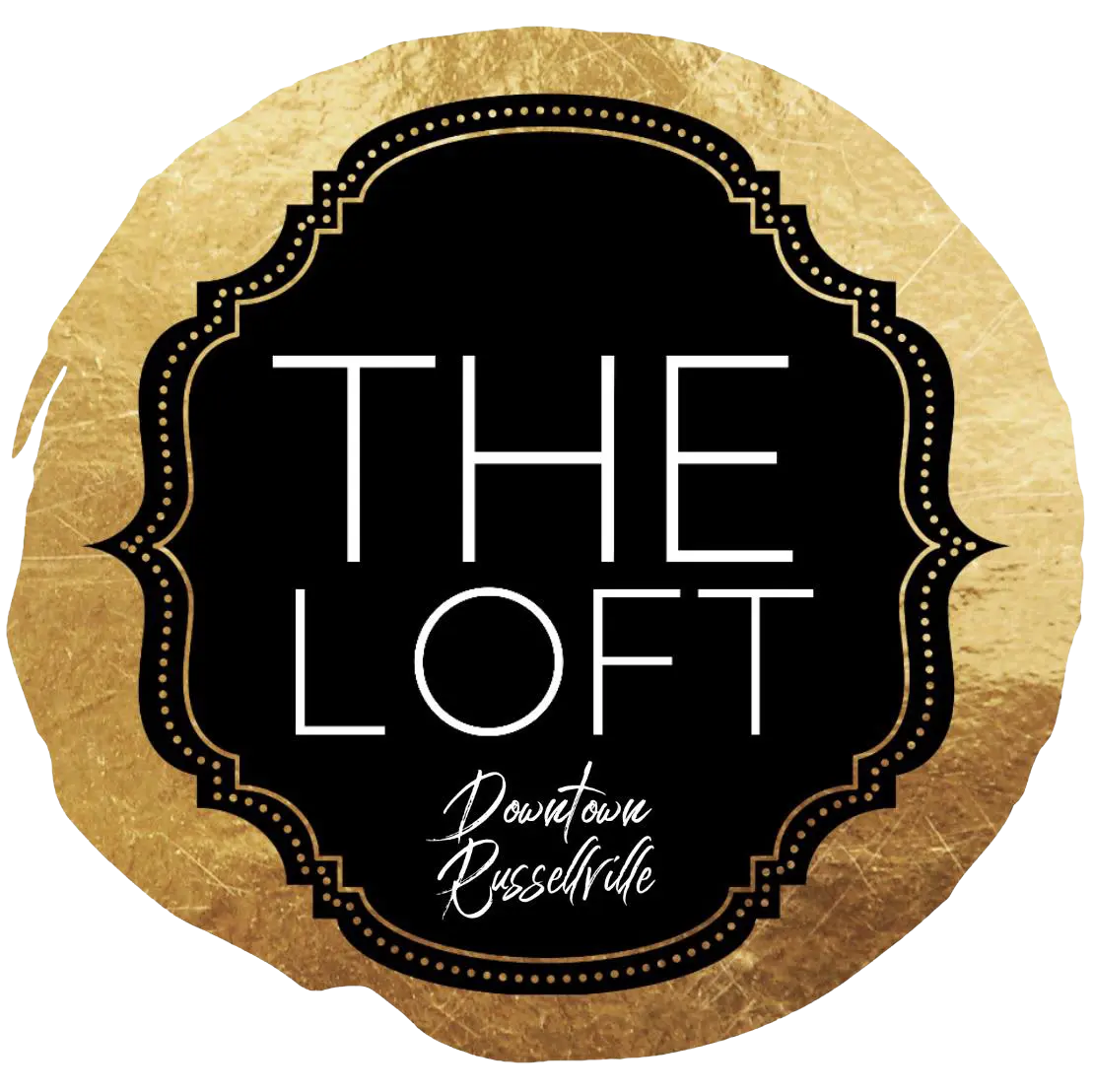 Graphical logo for The Loft, a wedding venue in Russellville, KY