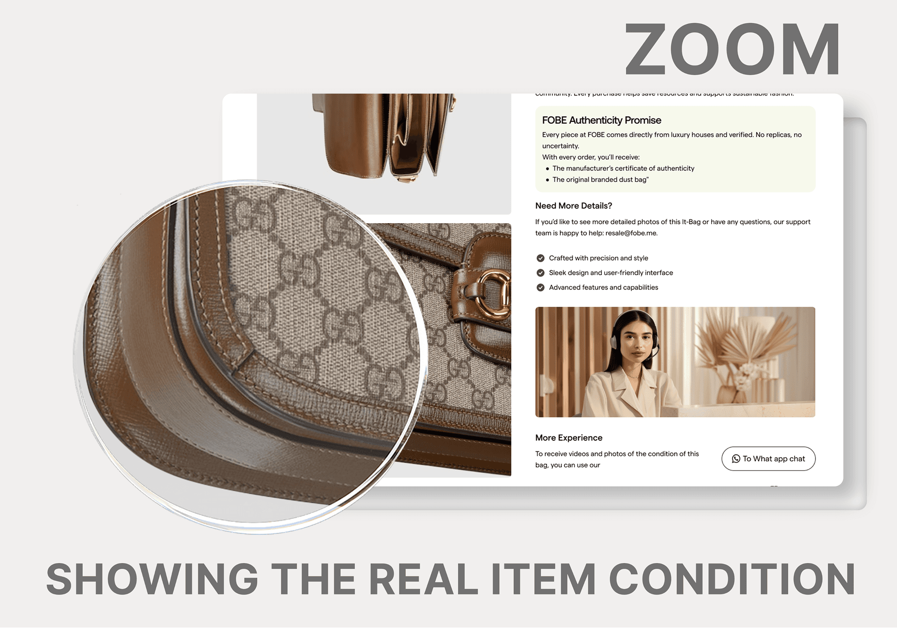 Luxury ecommerce UX design focused on authenticity clarity