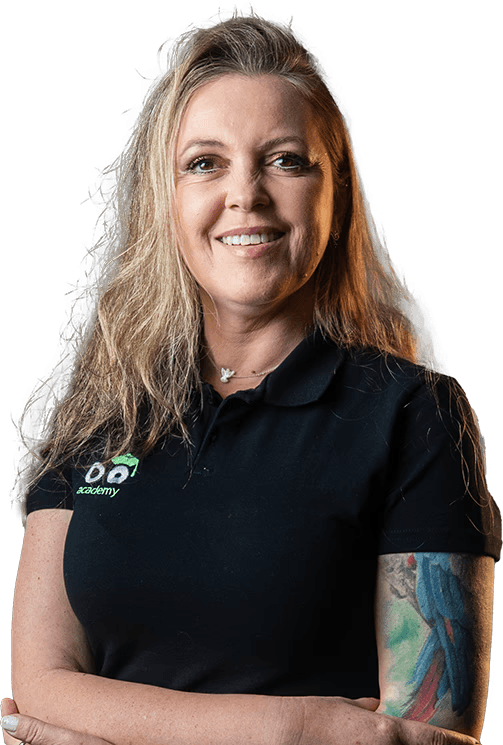 a woman wearing a white jacket and black shirt