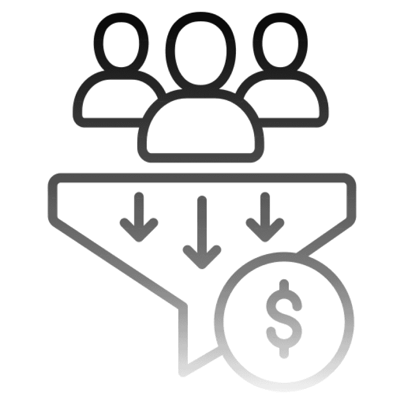 Icon of a smartphone with a chart, symbolizing content production and storytelling