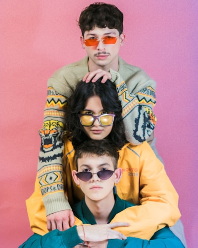 3 models in fashion clothing