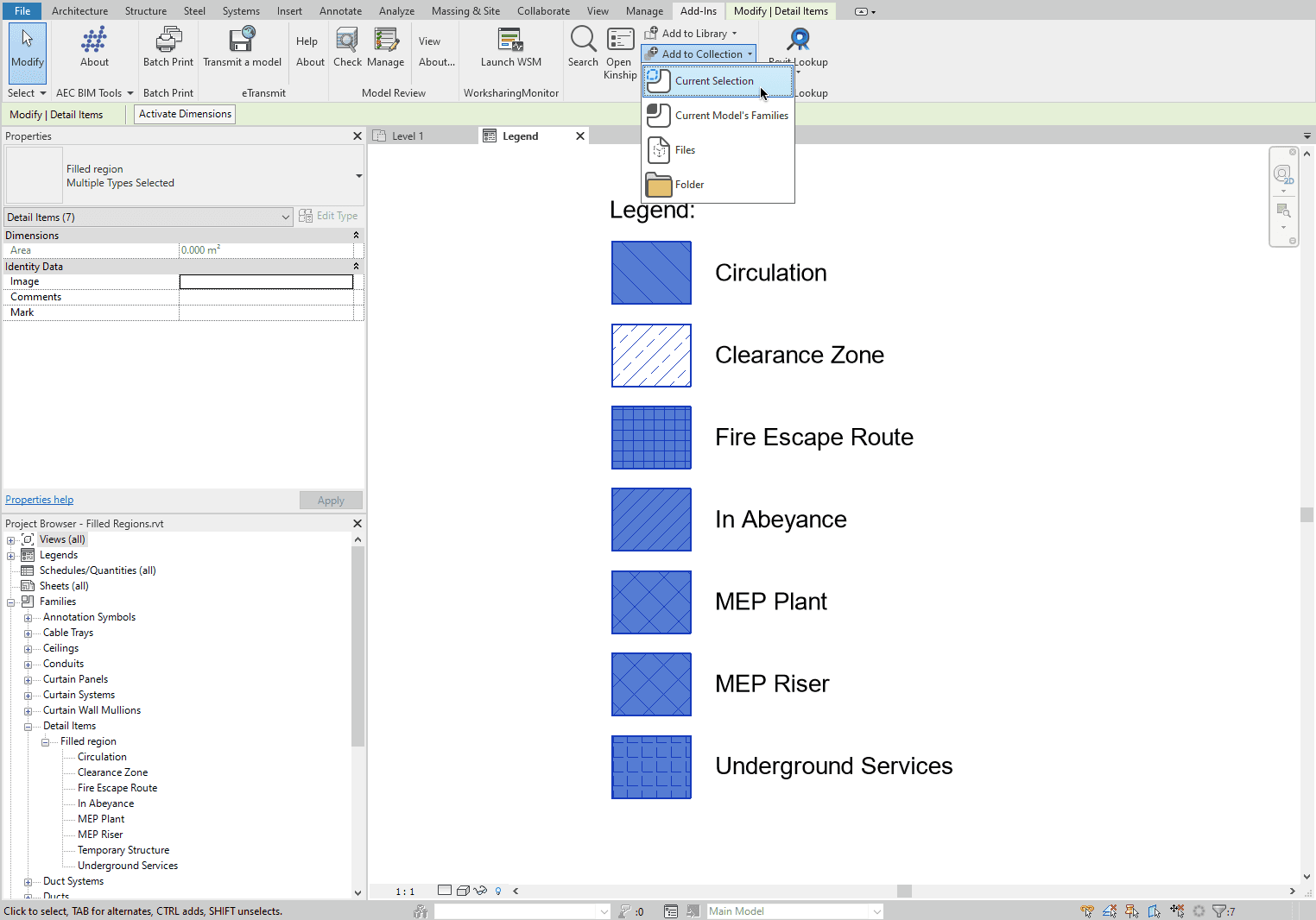 Upload selected Filled Regions to Kinship via the Add-ins panel.
