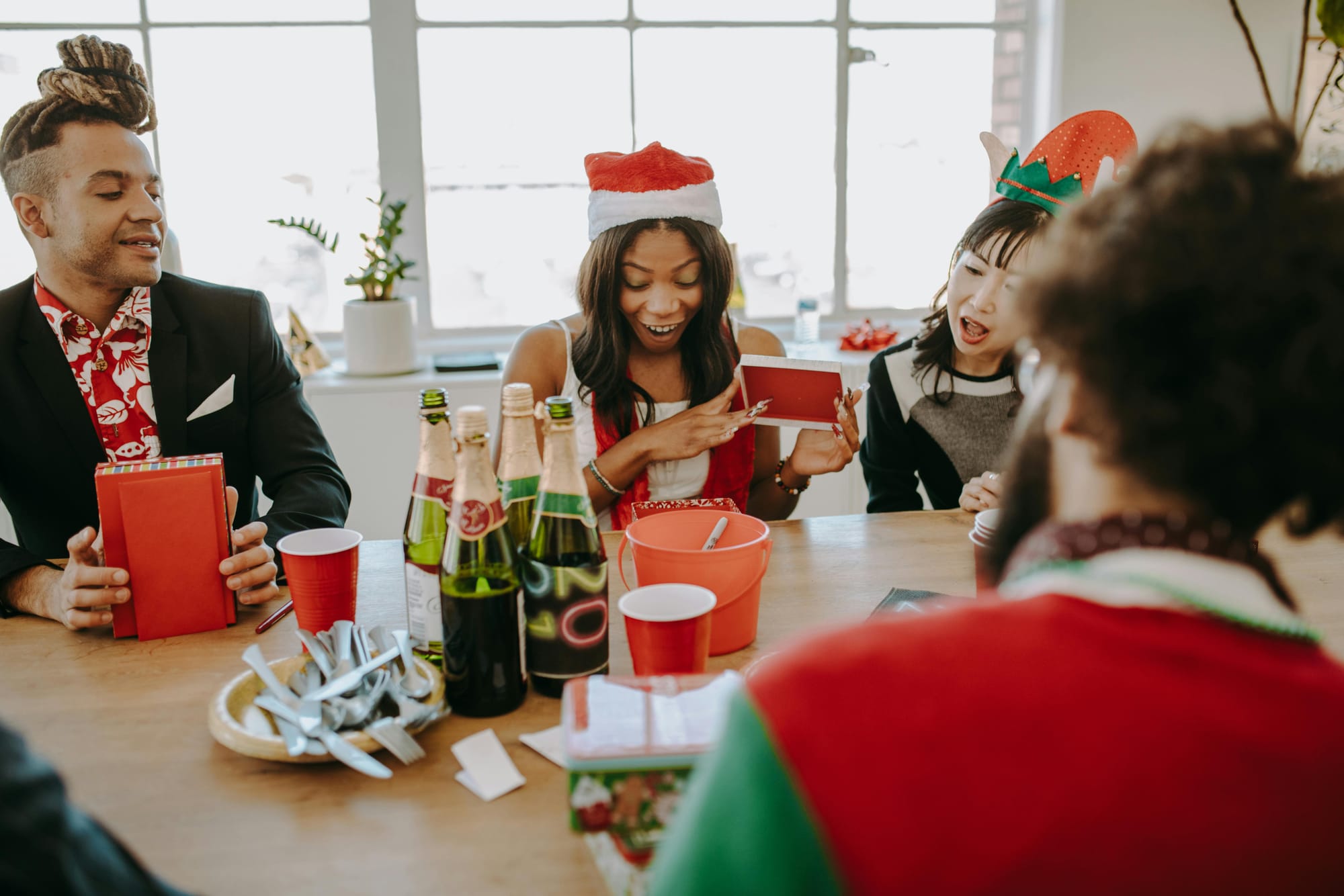 Christmas celebration in small business