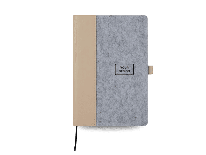 Soft textured felt notebook for sustainable corporate gifts