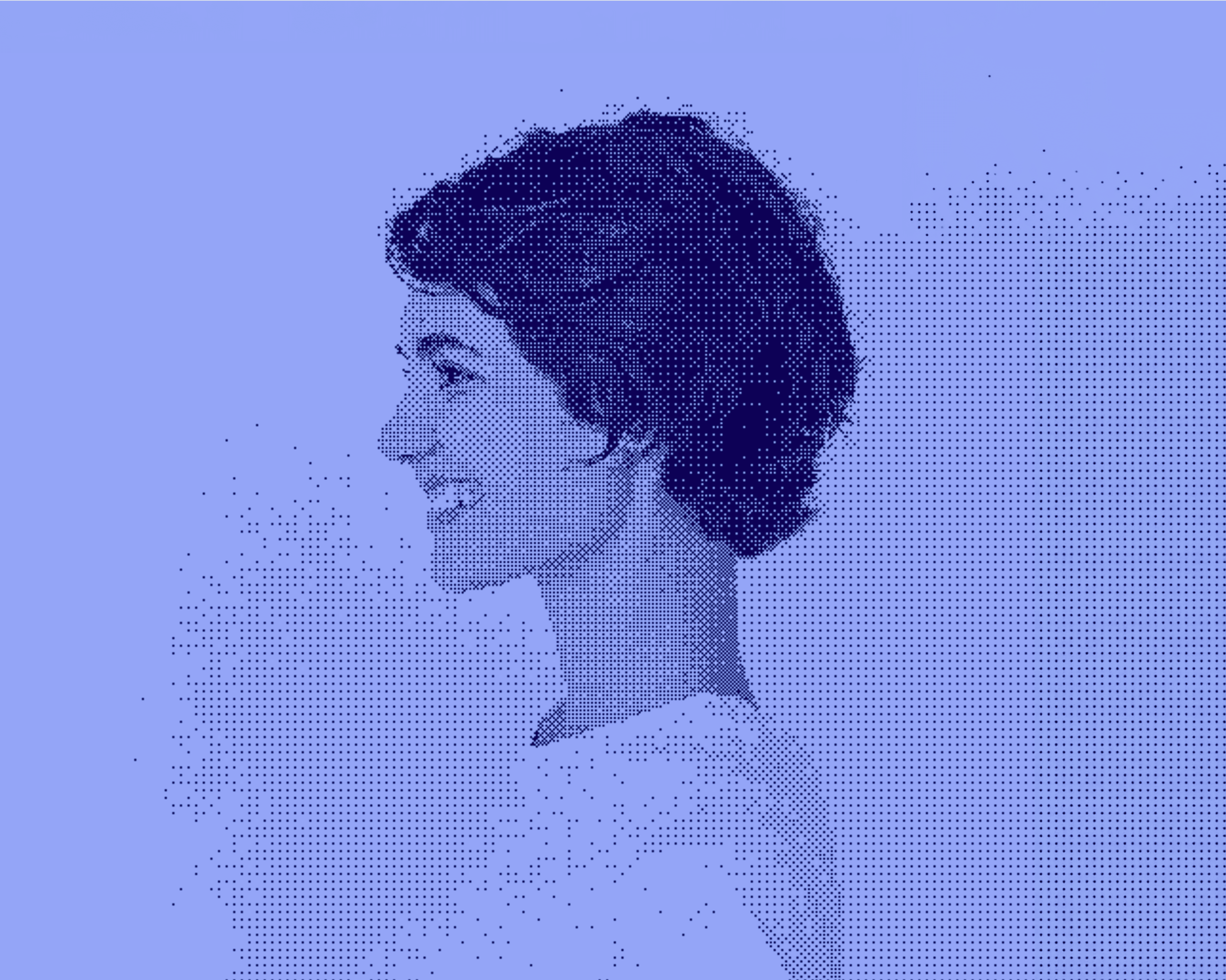 Smiling woman in profile with a happy expression.