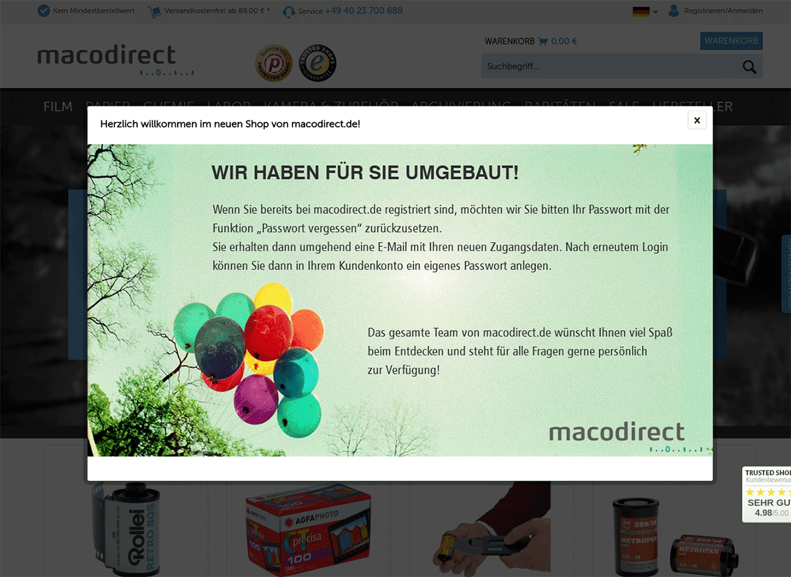 Shopware Plugins Österreich: Layer für prominente Werbung und Informationen – InfoLightBox von Net Inventors GmbH