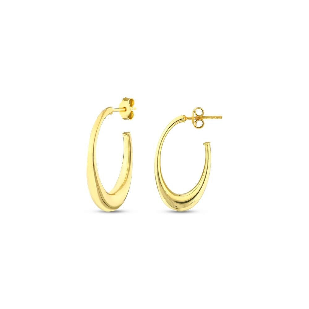 Assos Pırlanta 14 Ayar Altın Tasarım Şık Halka Küpe