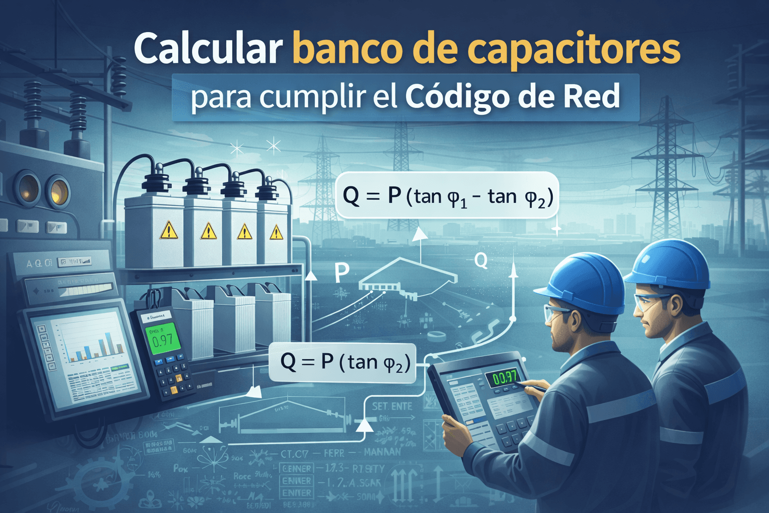 Calculo de banco de capacitores para mejorar factor de potencia y cumplir el Código de Red en industria