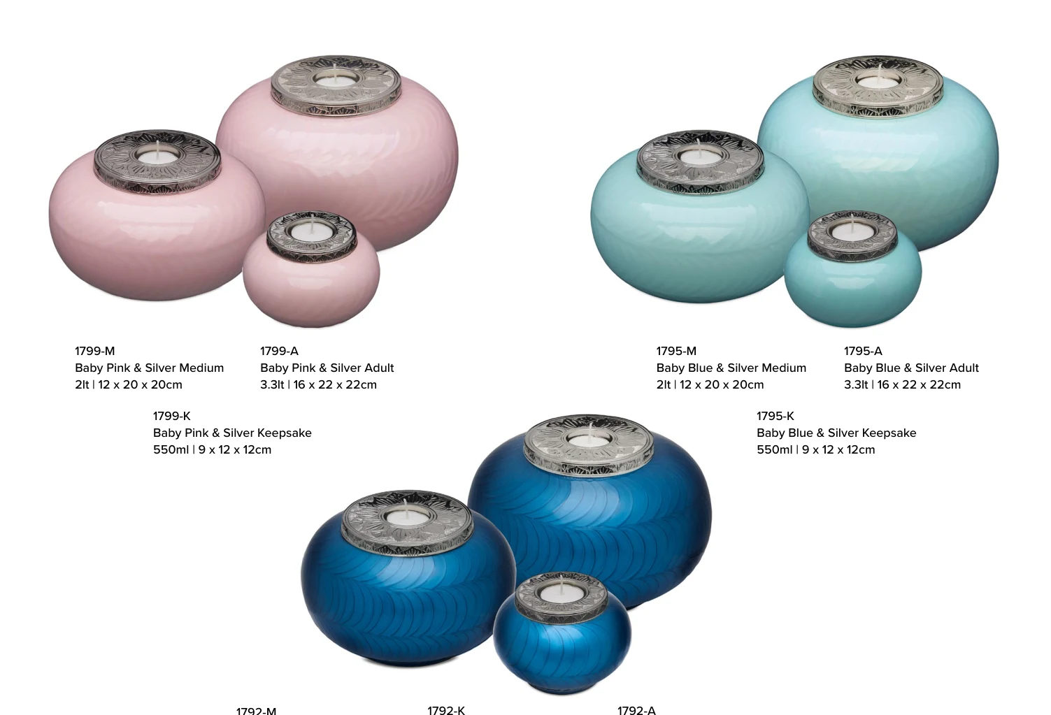 Blue & Pink Candle Urns – original supplier products