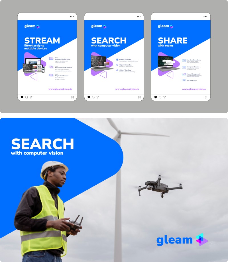 gleam brand identity design