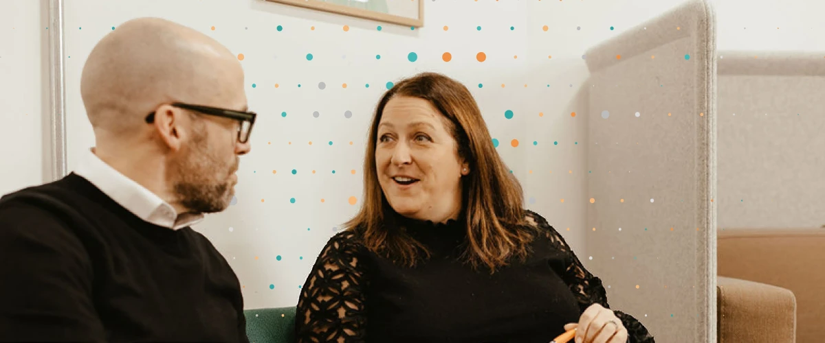 people talking in a transformation meeting