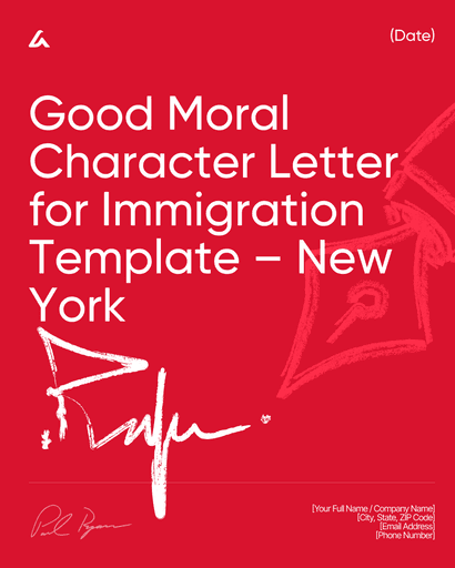 Good Moral Character Letter for Immigration Template – New York