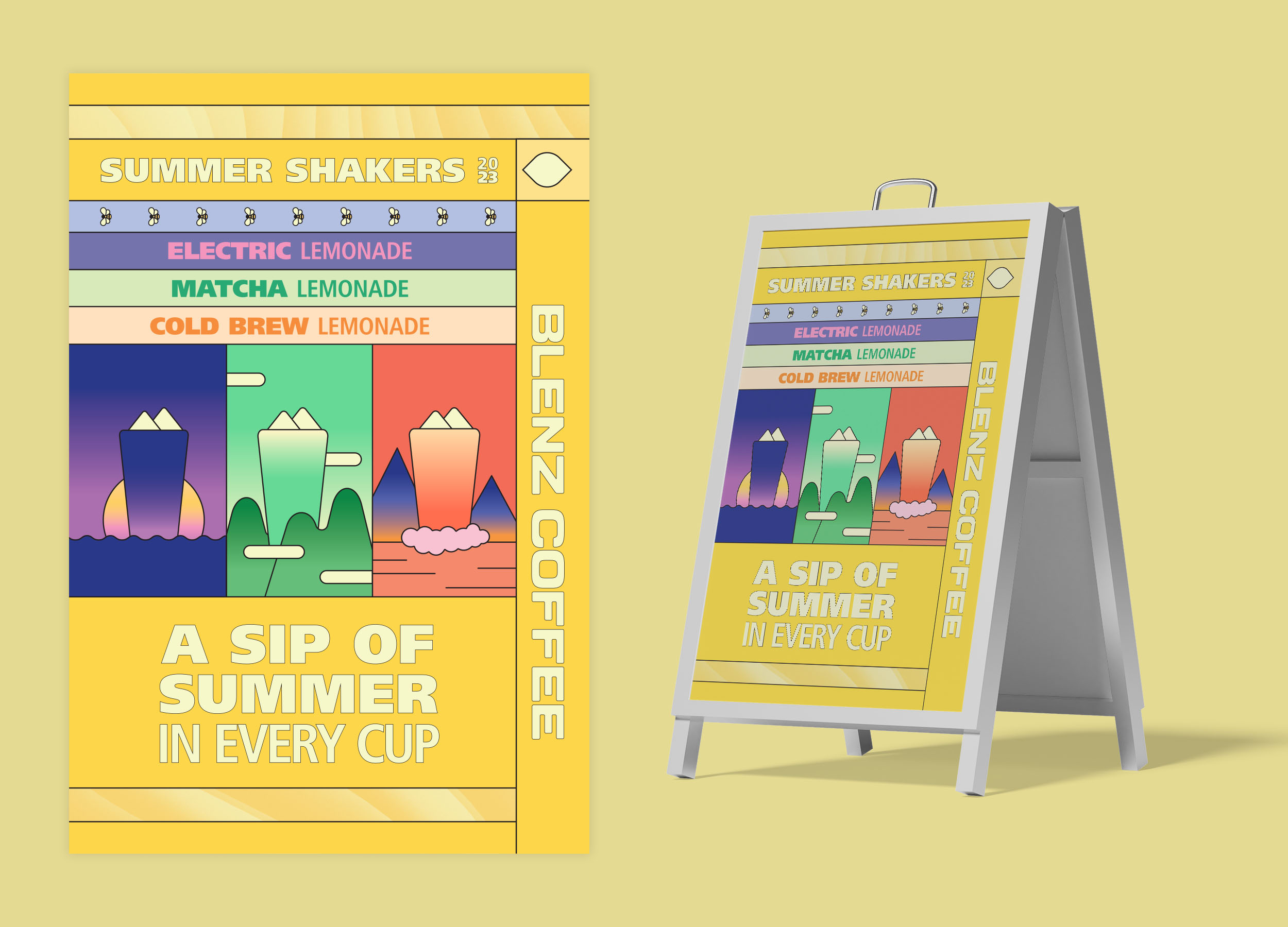 A Sip of Summer sandwich board.
