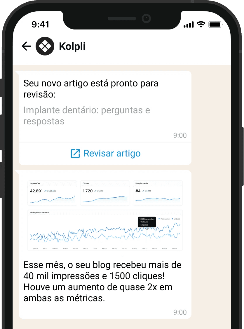 Uma tabela exibindo 4 artigos e seus respectivos status.