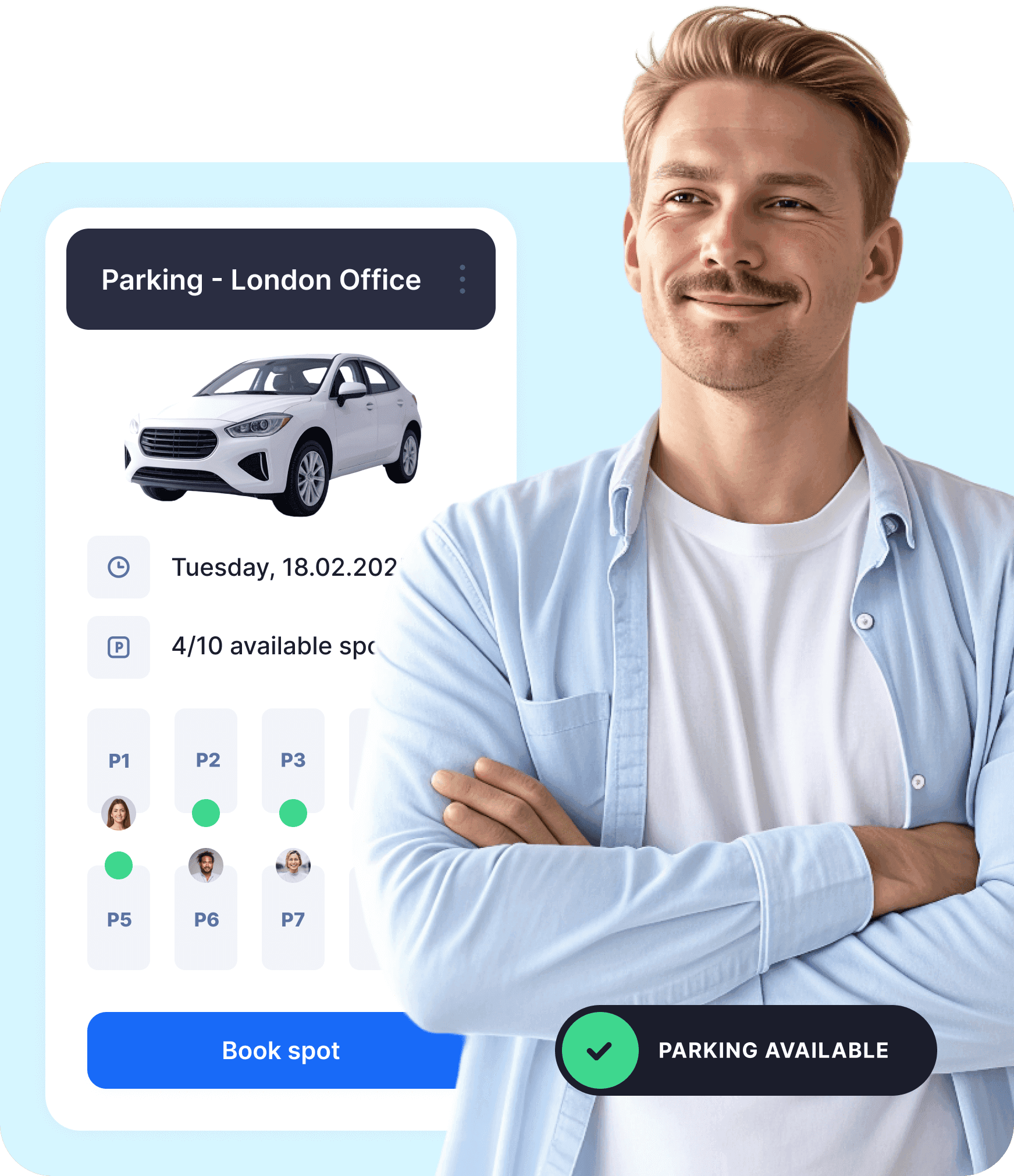 Person booking parking through Dibsido