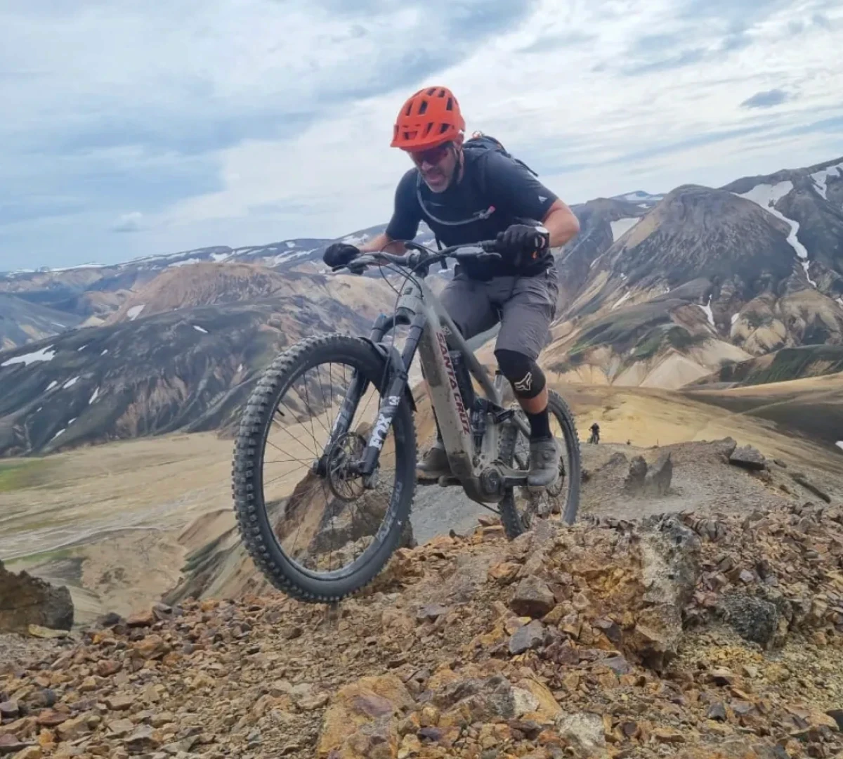 one man rides his santacruz vala in iceland