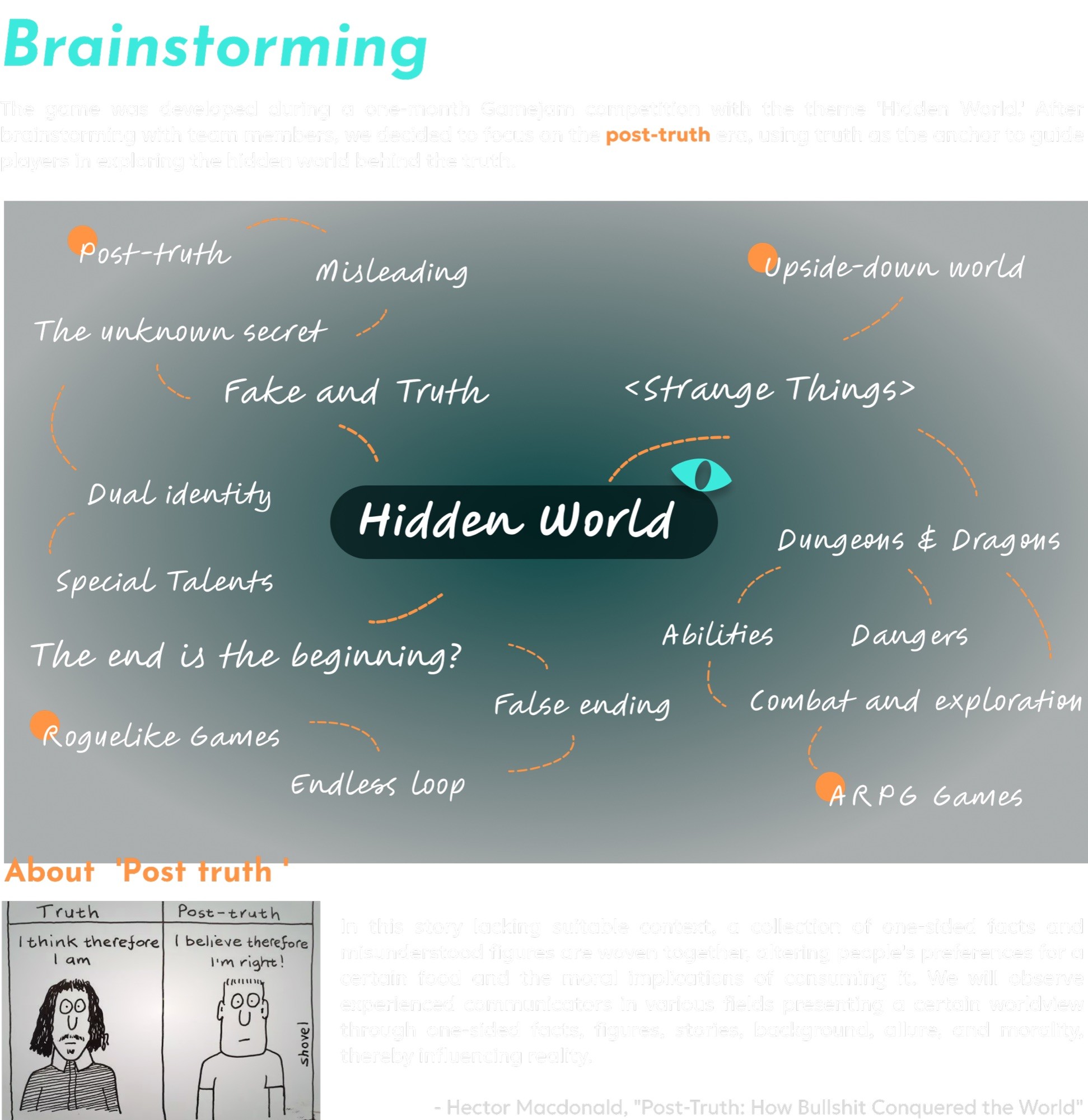 Beyond the Headlines brainstorming and post-truth research board
