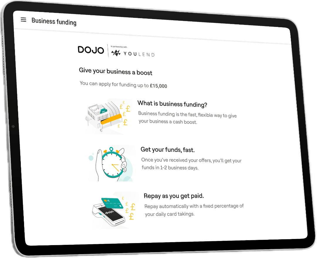 DOJO Funding UI on iPad