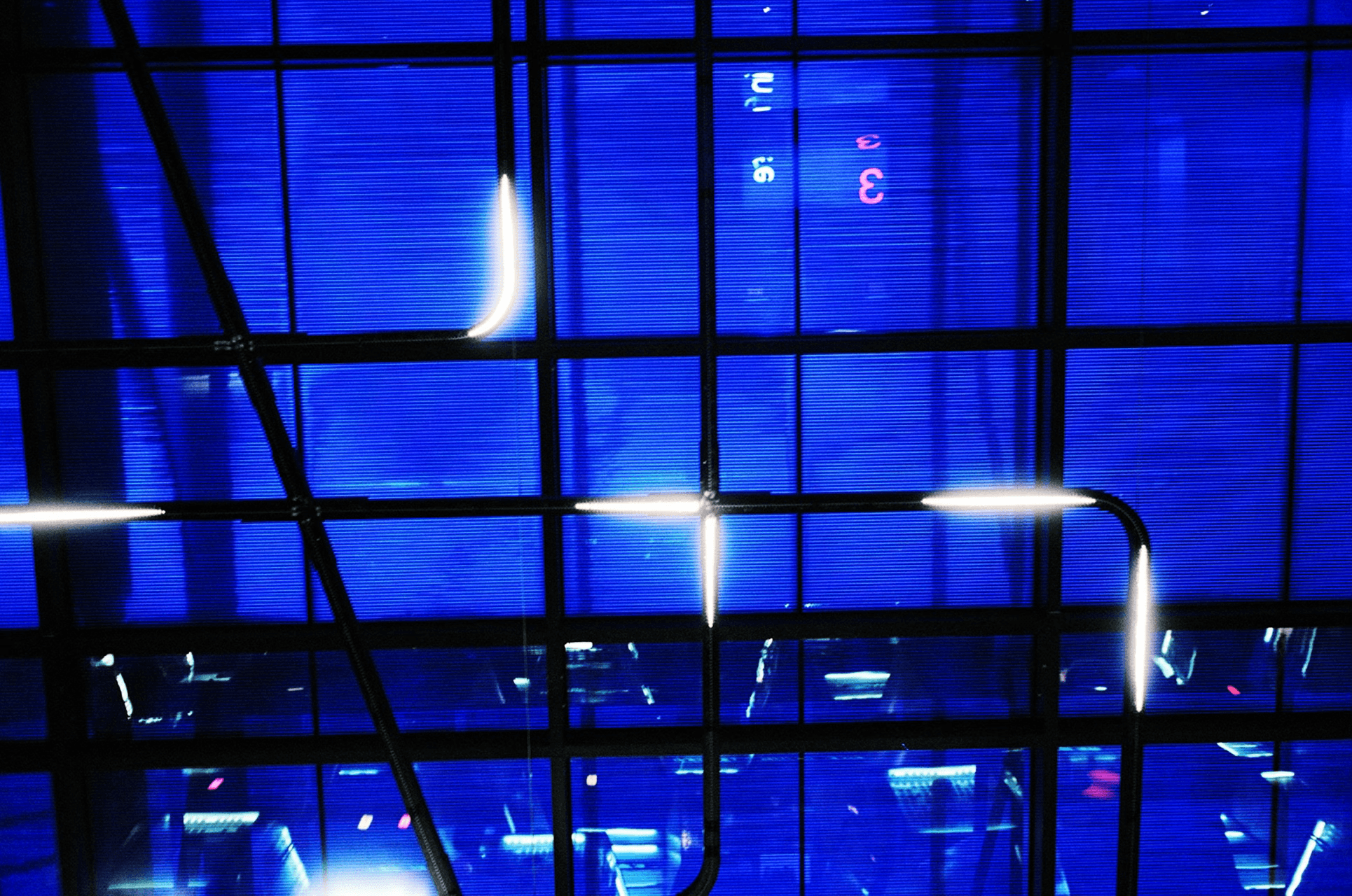 Abstract Art Installation with directional light sources