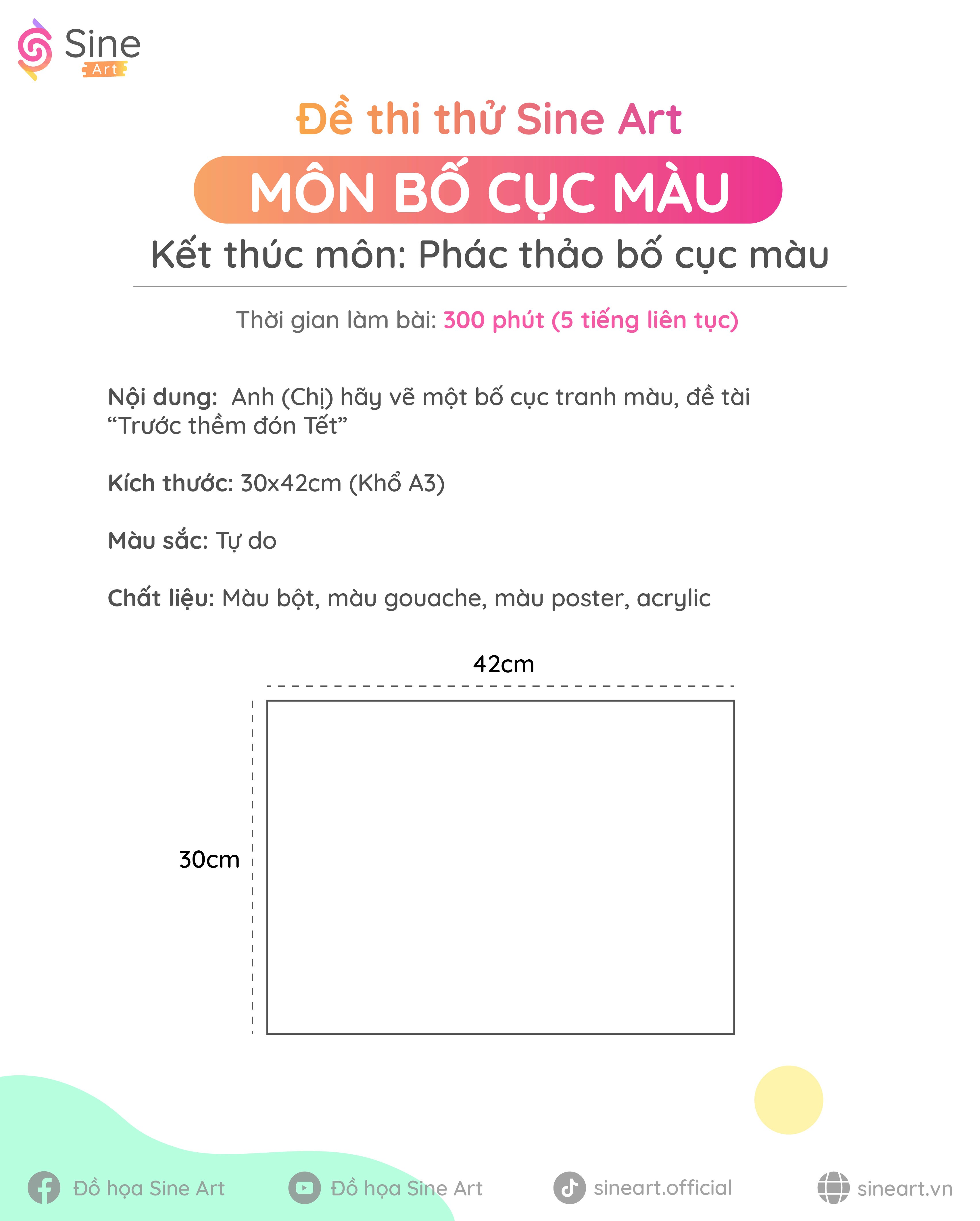 Đề thi Bố cục màu Sine Art đề tài Trước thềm đón Tết