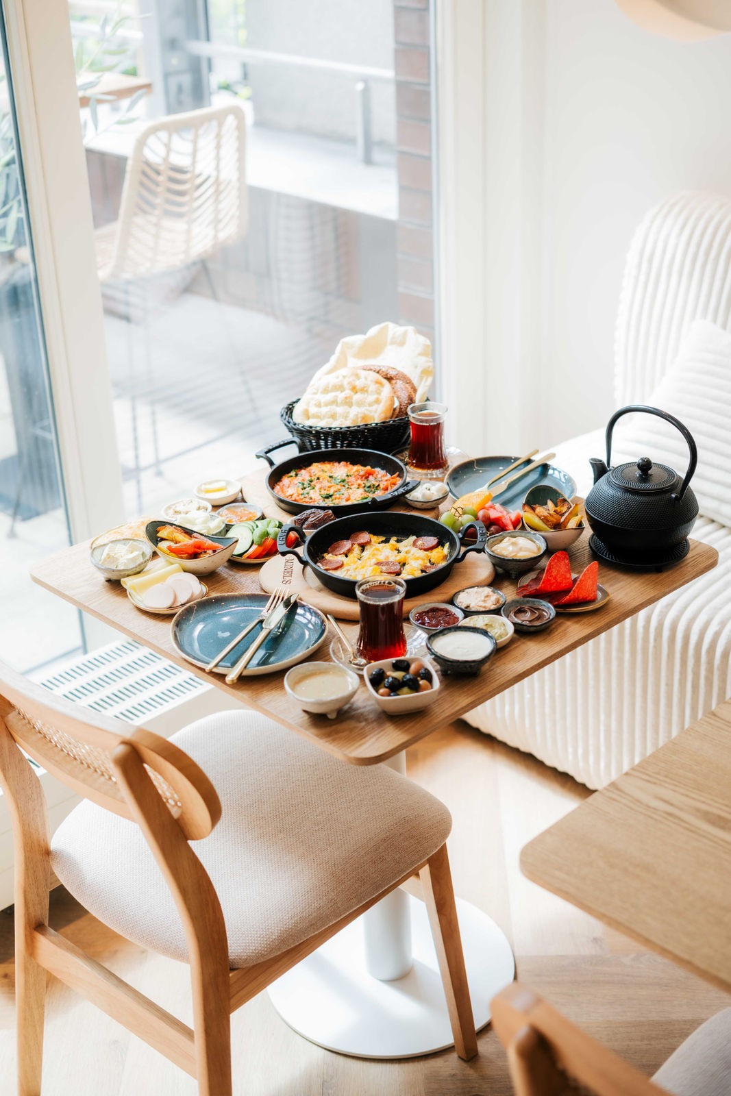 minimalistic hallway with partial view of the bathroom