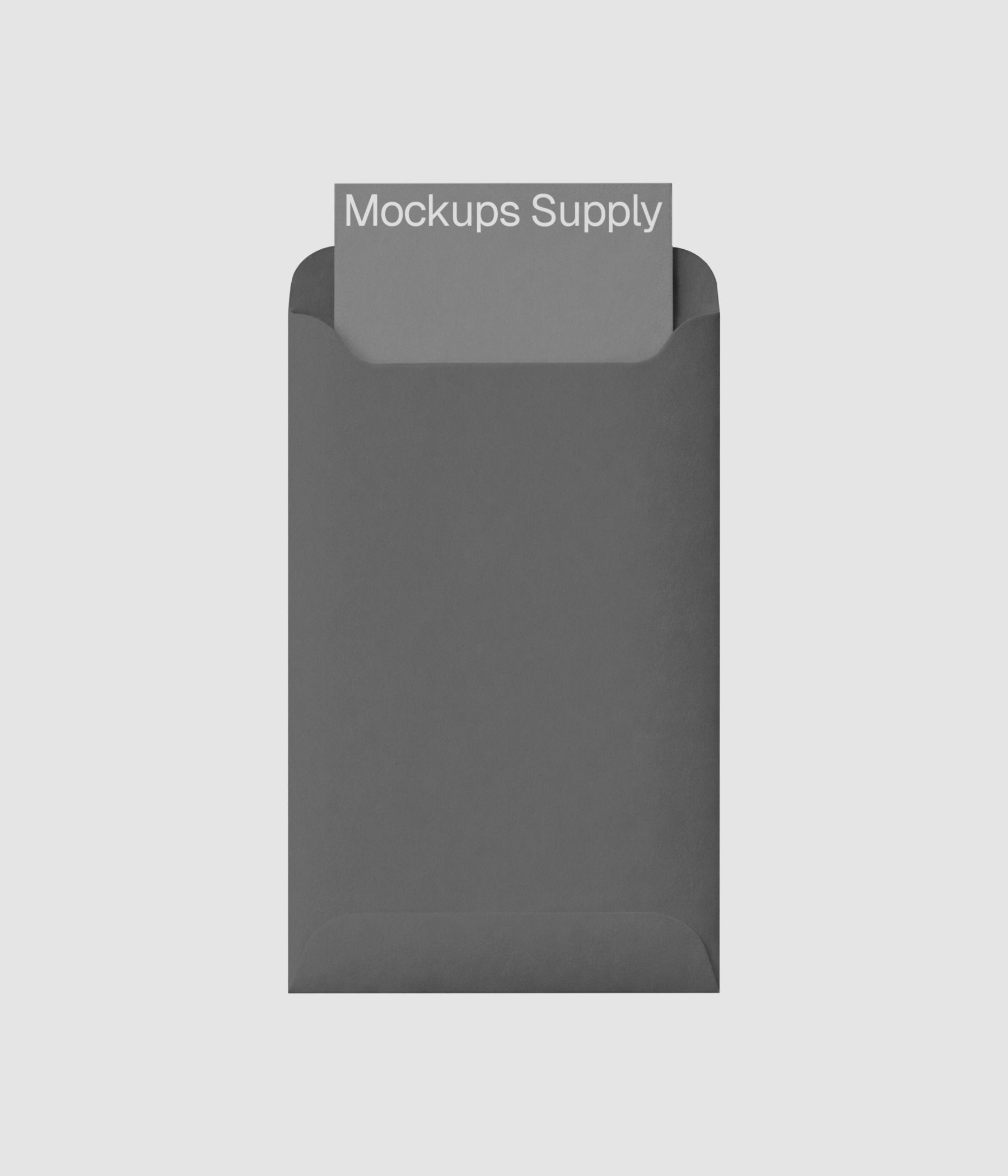 Aesthetic gray wedding invitation card mockup download on Mockups Supply