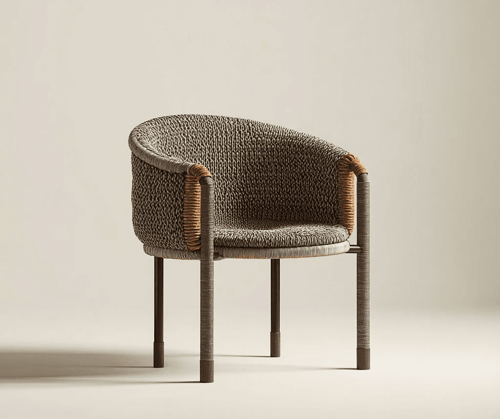 An upright place to sit.  Where woven cane shapes posture,  and structure supports attentive comfort.