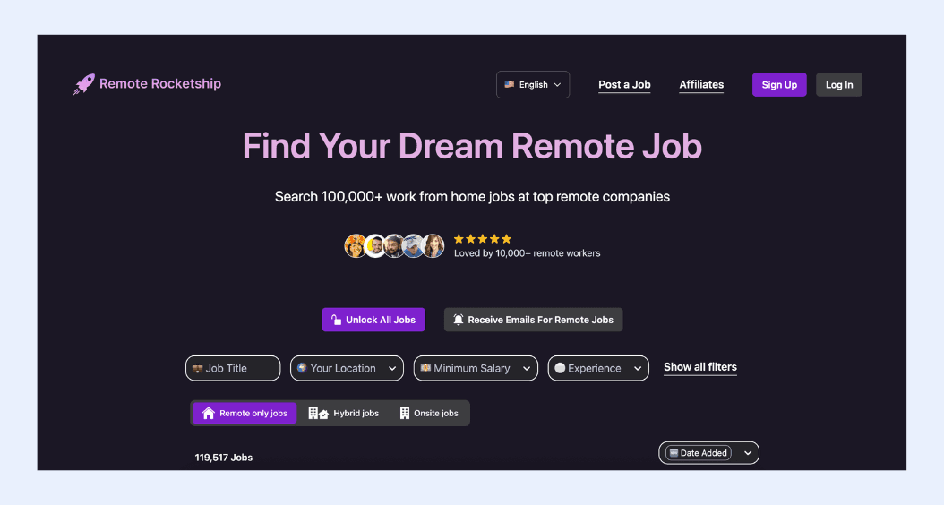 Remote Rocketship's homepage