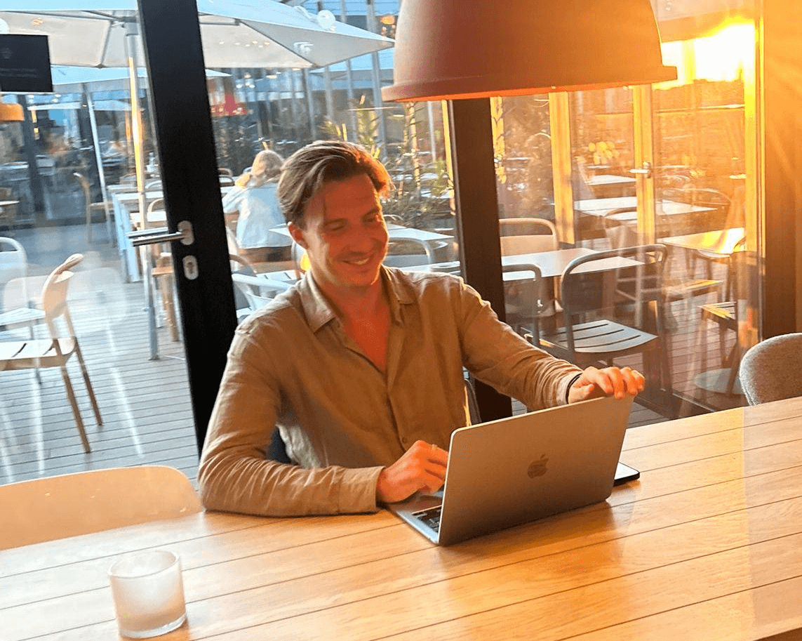 Athlete winning a race