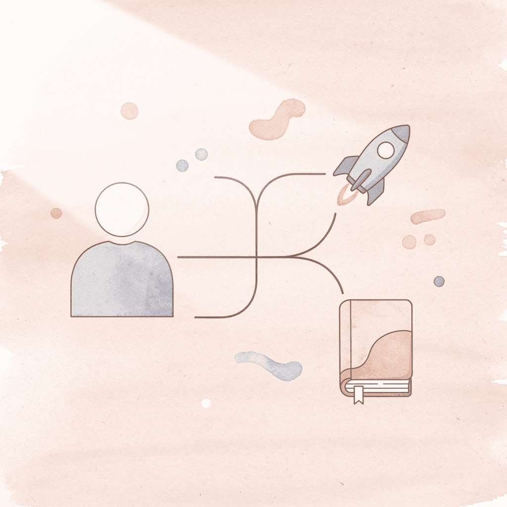 Icon showing choice between two Arabic learning paths