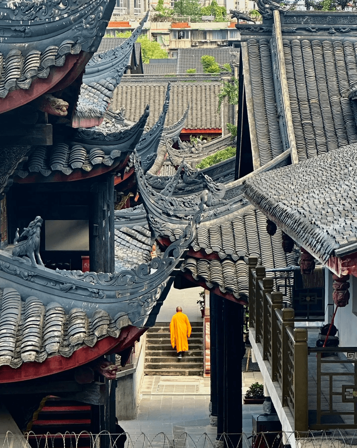 Traditional ancient architecture of Daci Temple in Chengdu