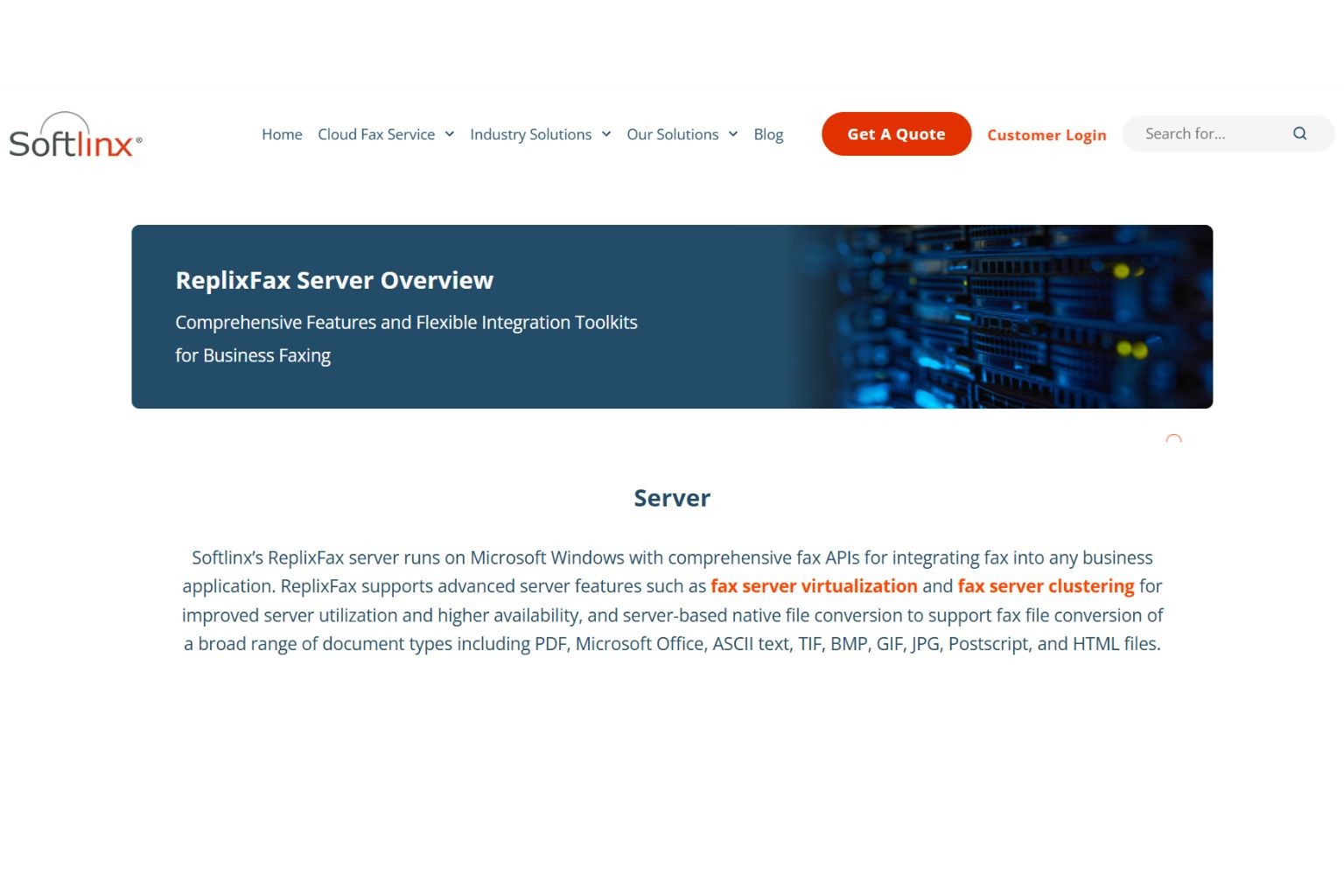 Softlinx ReplixFax Website