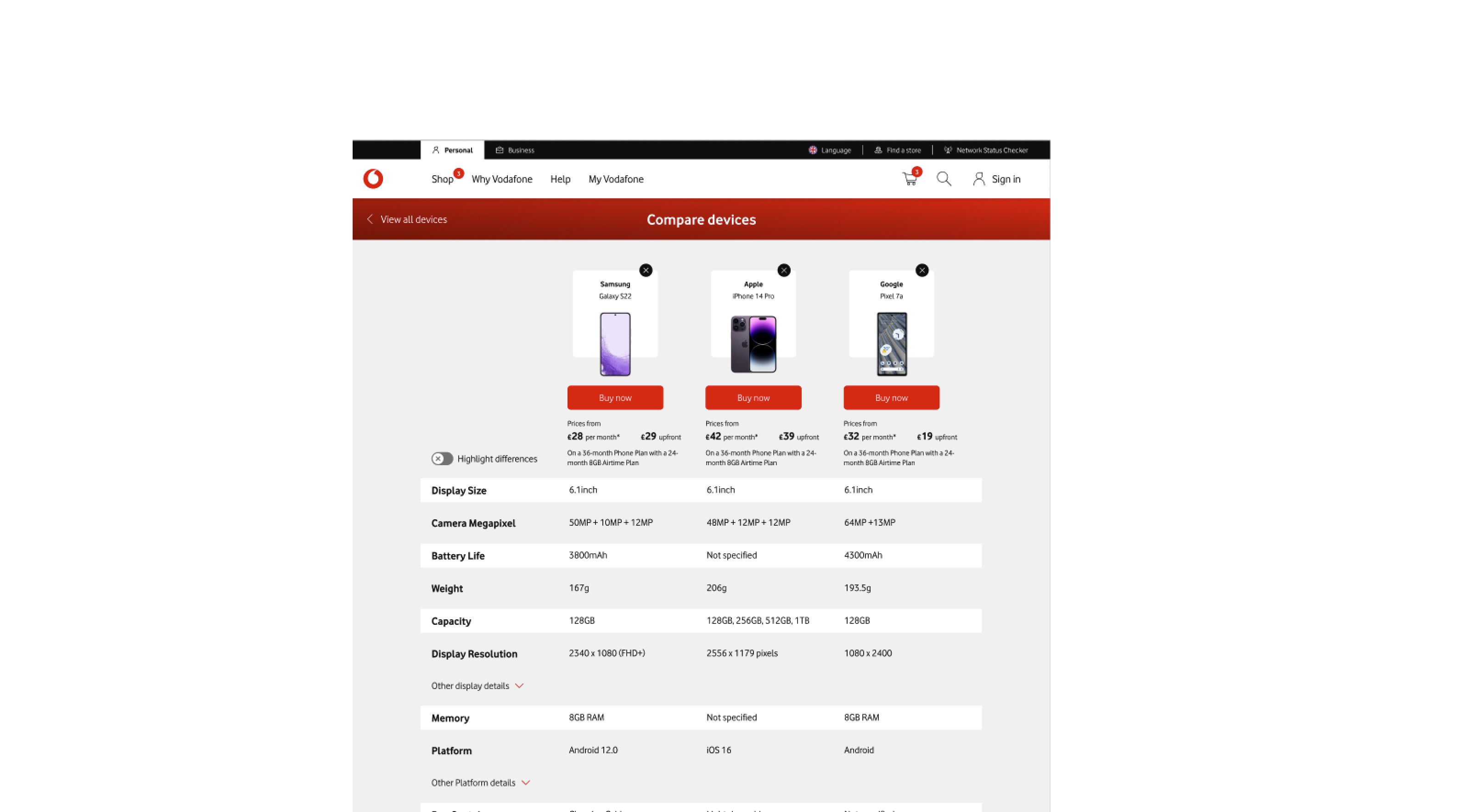 A mockup with 3 screens from jop portal app