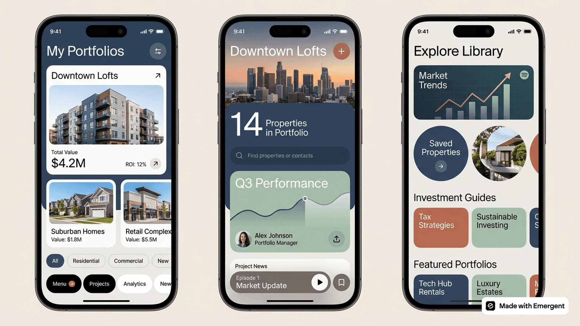 Real Estate Portfolio App Made With Emergent