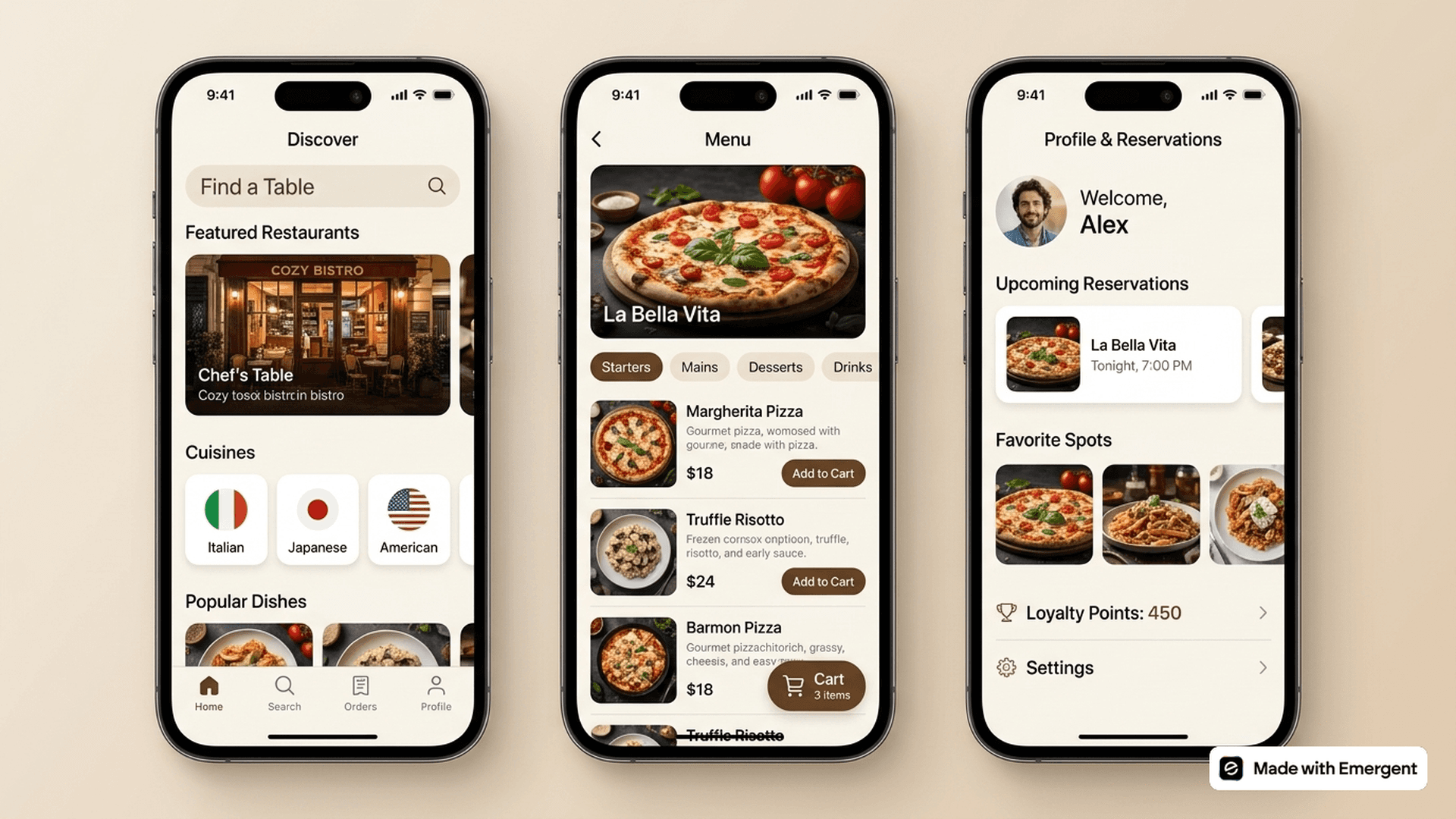 AI App builder to build restaurant app