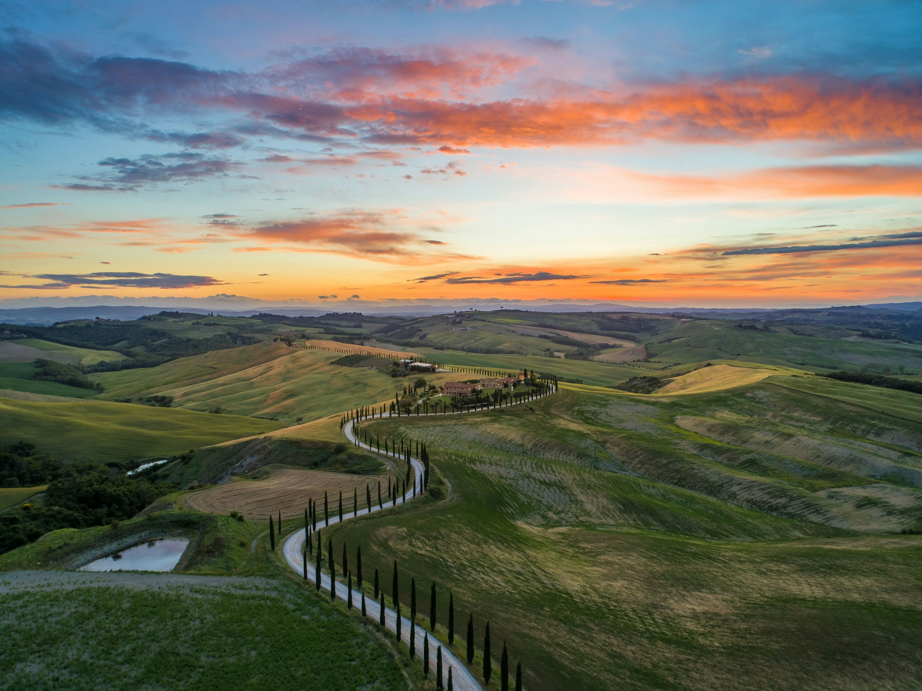 Tuscan hills at first light, Italy