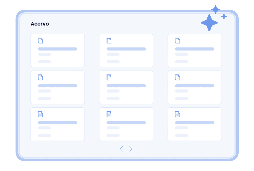 Interface do Acervo da Inspira.
