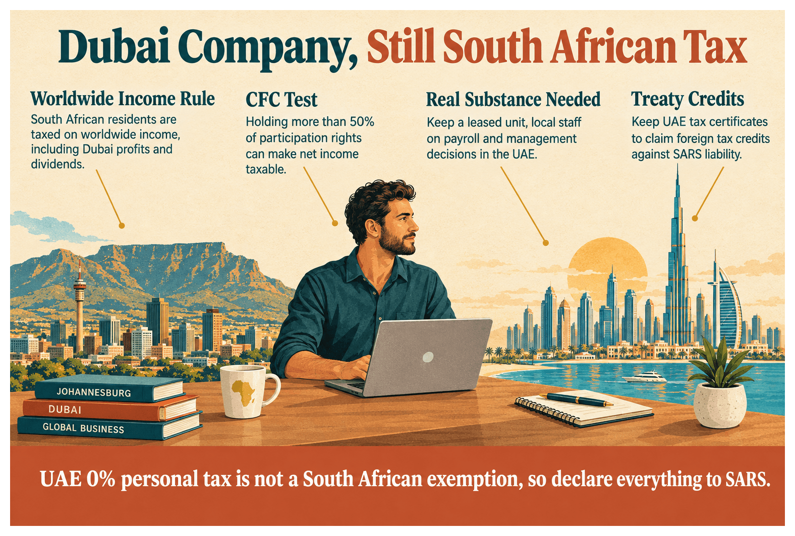 Infographic: What South Africa Tax Rules Apply When You Also Own a Dubai Company
